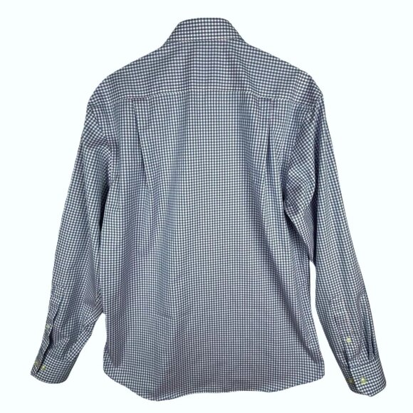 Pronto Uomo Shirt Mens Large Modern Fit Non-Iron Blue‎ Pink Checks Button Down - Picture 3 of 13